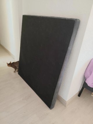 Cabecero tapizado gris cama 90-105