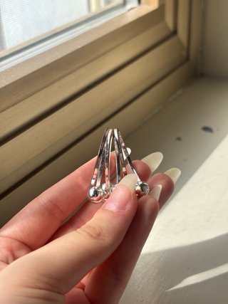 Anello Vintage Chunky con Sfere Argentato