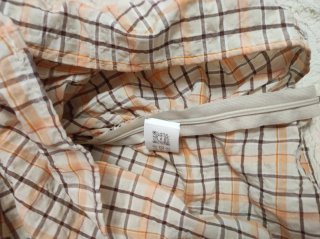 Blusa Zara cuadros naranja y marrón