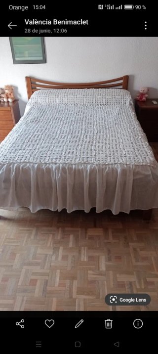 Colcha ganchillo cama matrimonio 1.90m