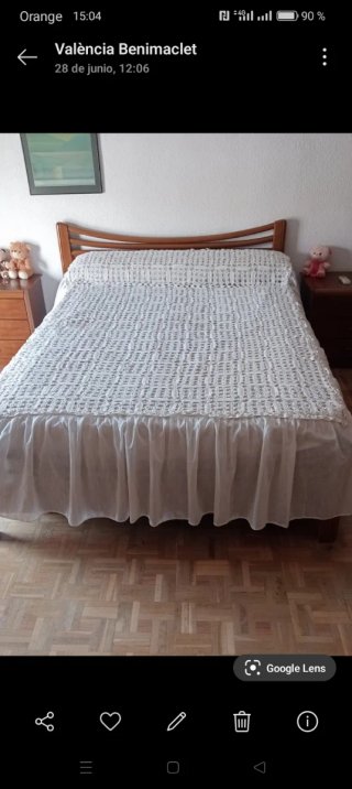 Colcha ganchillo cama matrimonio 1.90m