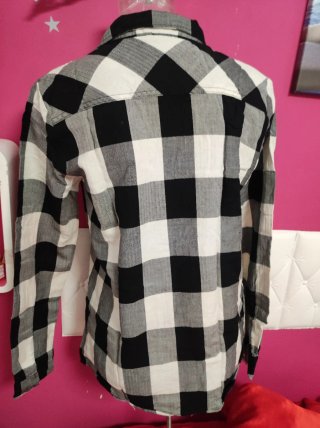 Camisa cuadros blanco y negro
