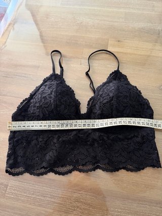 Conjunto Top Encaje y Body Negro Talla M