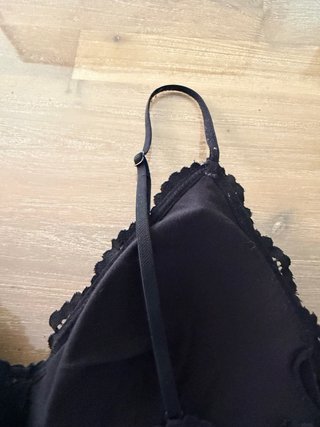 Conjunto Top Encaje y Body Negro Talla M