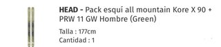 Pack Esquí All Mountain Head Kore X 90 (2 usos)