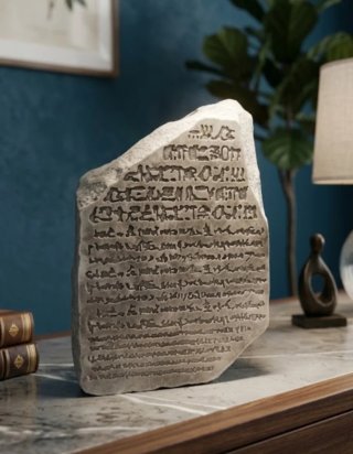 Vaso Stele Egizia in Gesso Design Scultura