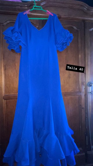 Traje Flamenca Azul Talla 40