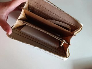 Cartera monedero blanca mujer con cremallera