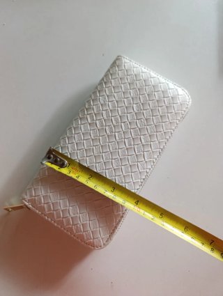 Cartera monedero blanca mujer con cremallera