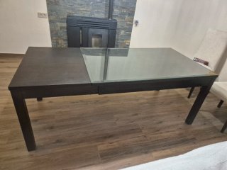 Mesa de comedor extensible de roble mazizo