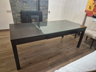 Mesa de comedor extensible de roble mazizo