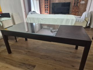 Mesa de comedor extensible de roble mazizo