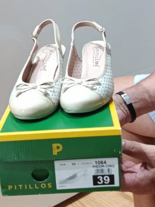Zapatos Pitillos Mujer Tacón 7 cm, Nude, Talla 39.