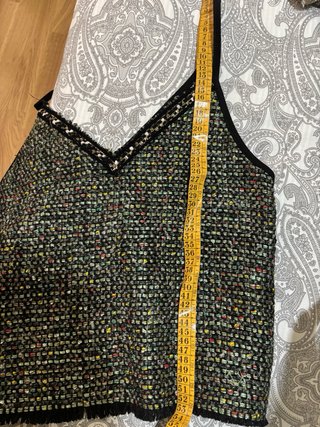 Top tirantes tweed multicolor lentejuelas