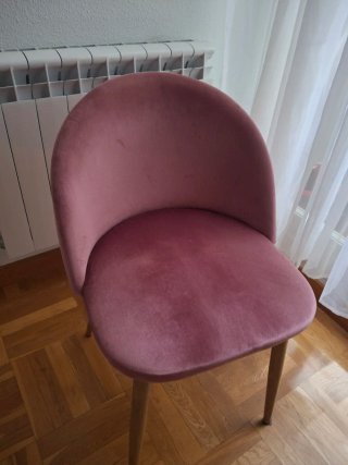 Silla terciopelo rosa