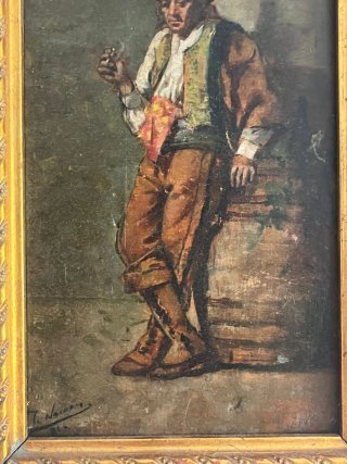 Oleo sobre tabla - costumbrista