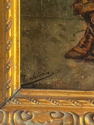 Oleo sobre tabla - costumbrista