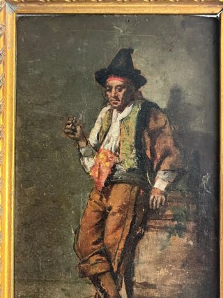 Oleo sobre tabla - costumbrista