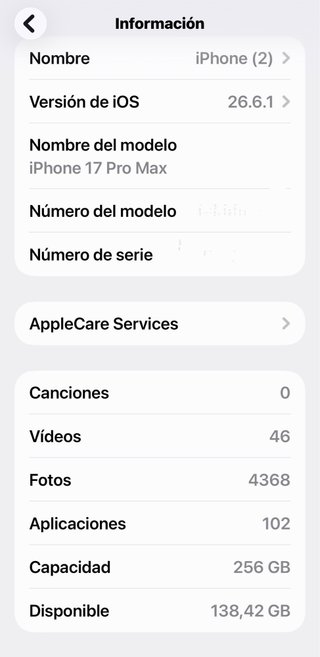 iPhone 17 Pro Max azul  256GB