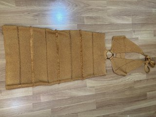 Vestido midi de punto calado Zara