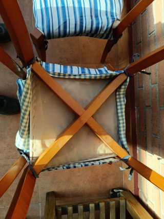 Sillas de salón tela y madera 6 sillas