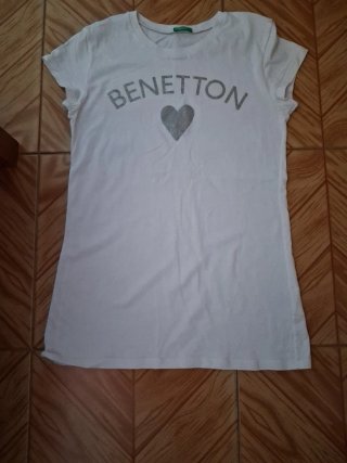 Camiseta Benetton Blanca Corazón