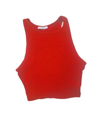 Top básico rojo de canalé