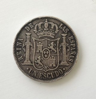 Moneda 1 Escudo Isabel II 1867 Madrid, de Plata