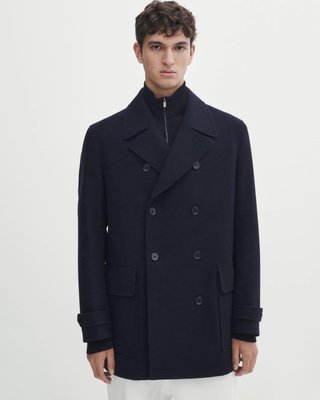 Abrigo Marinero Massimo Dutti Azul Marino