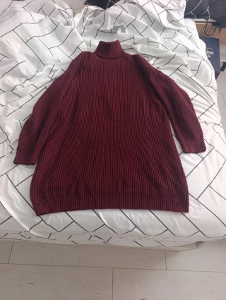 Vestido de punto granate