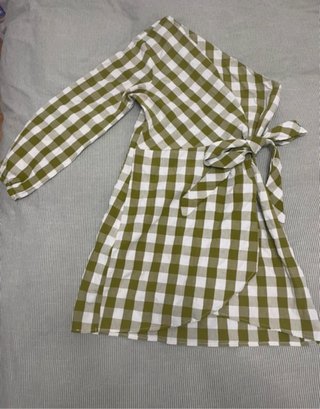 Vestido cuadros vichy verde