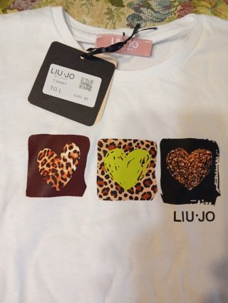 T-shirt Liu Jo bianca con cuori