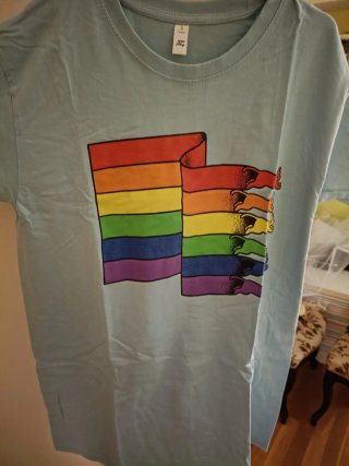 Camiseta arcoíris gatos talla S
