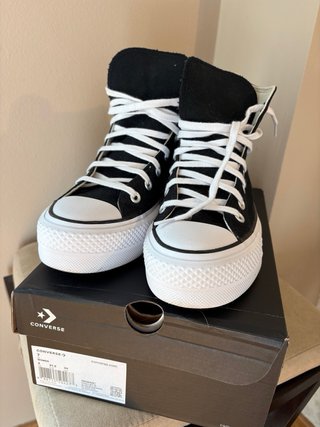 Converse All Star Plataforma Alta Negra