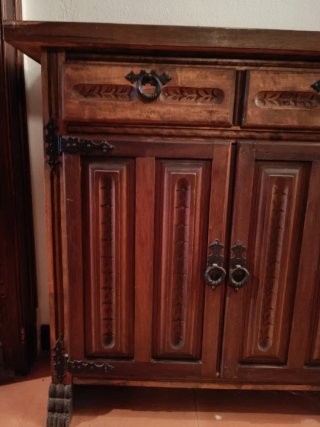 Mueble auxiliar rústico madera recibidor