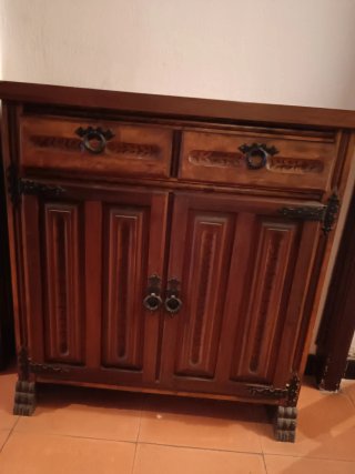 Mueble auxiliar rústico madera recibidor