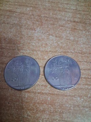 Coppia monete 100 lire Minerva 1978