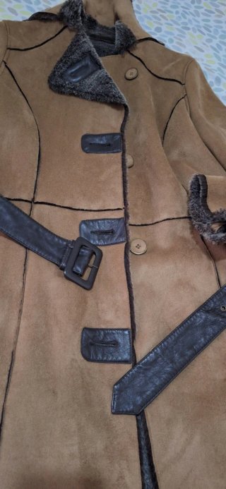 Cappotto marrone con cintura
