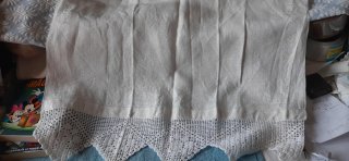 Asciugamano vintage in lino con trama jacquard