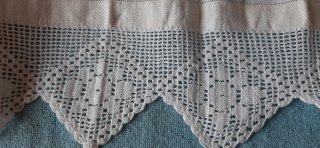 Asciugamano vintage in lino con trama jacquard