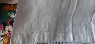 Asciugamano vintage in lino con trama jacquard