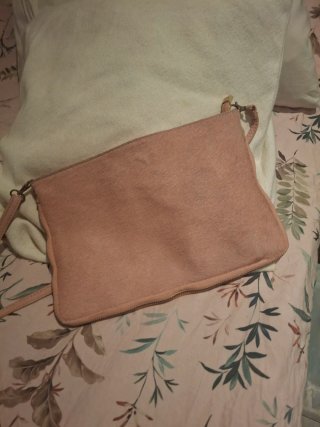 Bolso cartera pelo rosa