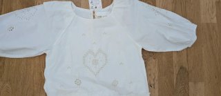 Vestido Zara blanco bordado