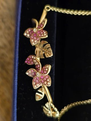 Pulsera Swarovski Dorada Flores Rosas