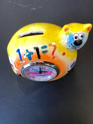 Salvadanaio Orologio Gatto