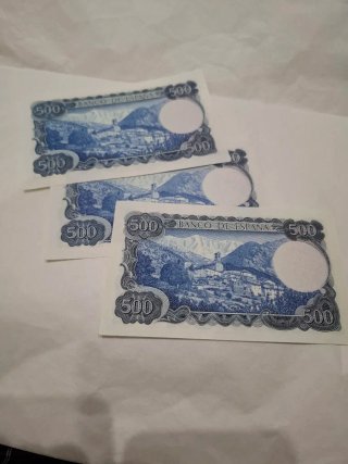Lote 3 Billetes 500 Pesetas España 1971