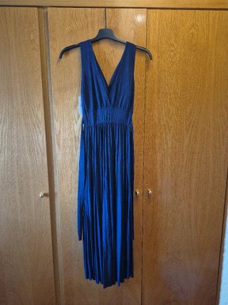 Vestido azul oscuro fiesta brillante