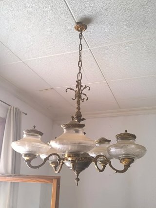 Lámpara de comedor retro dorada