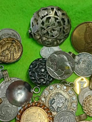 Lote de monedas y medallas antiguas ,tokens