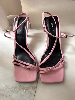 Zapatos tacón Zara rosa talla 38